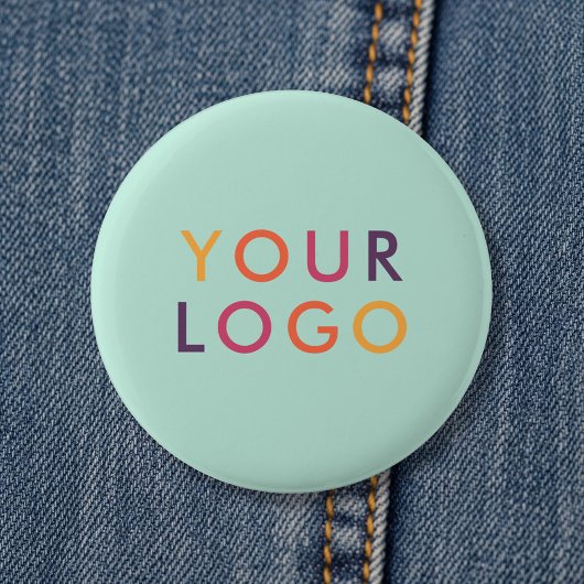 Logo Zakelijk Merktemplate Mintgroen Ronde Button 5,7 Cm