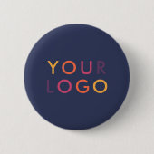 Logo Zakelijk Merktemplate Navyblauw Ronde Button 5,7 Cm (Voorkant)