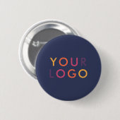 Logo Zakelijk Merktemplate Navyblauw Ronde Button 5,7 Cm (Voorkant /achterkant)