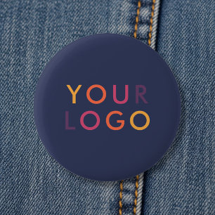 Logo Zakelijk Merktemplate Navyblauw Ronde Button 5,7 Cm