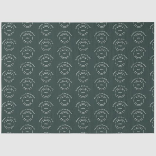 Logo Zakelijk Merry Christmas Green Tissuepapier (Voorkant)