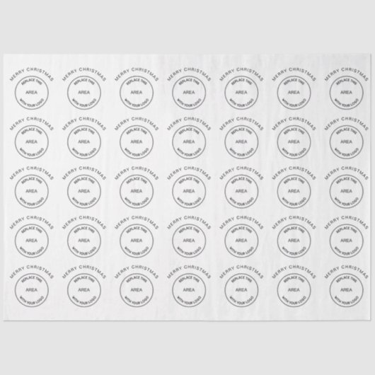 Logo Zakelijk Merry Christmas Tissuepapier (Voorkant)