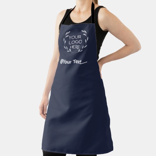 Logo Zakelijk Modern Minimaal Bedrijf navyblauw Schort (Insitu)