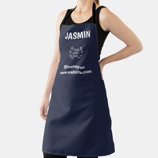 Logo Zakelijk Modern Minimaal marineblauw Schort (Insitu)