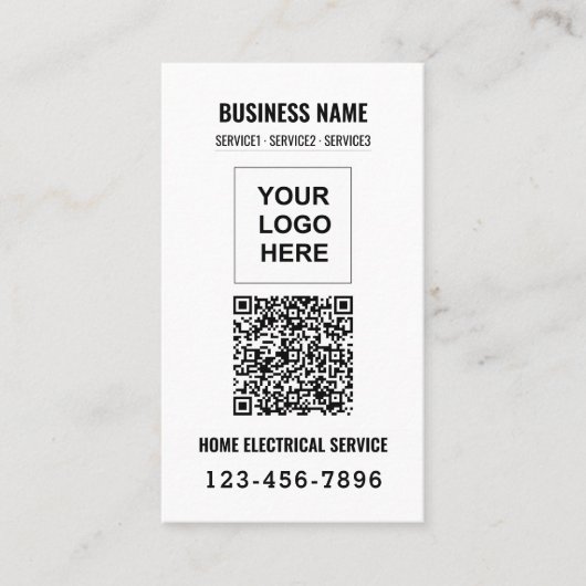 Logo Zakelijk QR-code Aangepast Werk Visitekaartje (Voorkant)