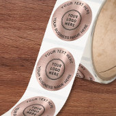 Logo Zakelijk Roze Goud Ronde Sticker
