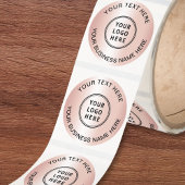 Logo Zakelijk Roze Goud Ronde Sticker