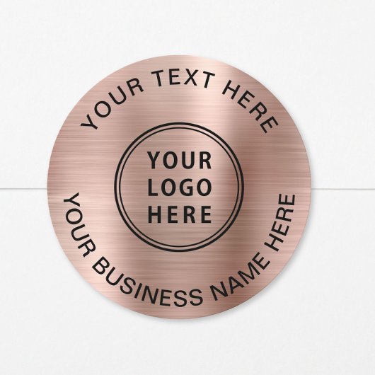 Logo Zakelijk Roze Goud Ronde Sticker