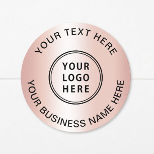 Logo Zakelijk Roze Goud Ronde Sticker