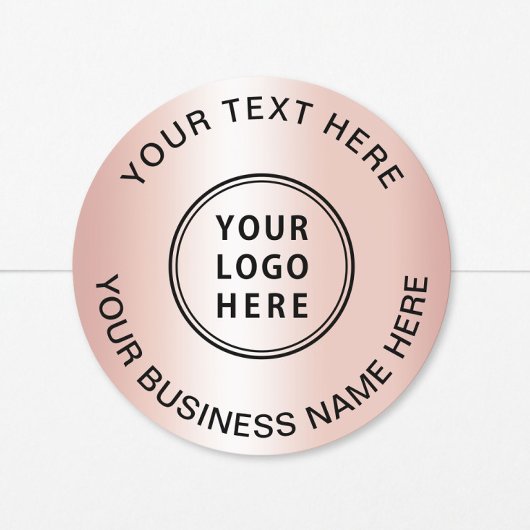 Logo Zakelijk Roze Goud Ronde Sticker