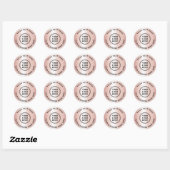 Logo Zakelijk Roze Goud Ronde Sticker (Vel)