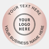 Logo Zakelijk Roze Goud Ronde Sticker (Voorkant)