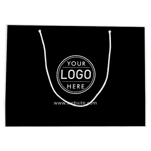 Logo Zakelijk Zwart Bedrijf Eenvoudig Groot Cadeauzakje (Achterkant)