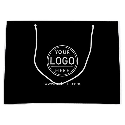 Logo Zakelijk Zwart Bedrijfslogo Eenvoudig Groot Cadeauzakje (Voorkant)