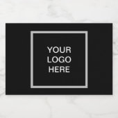 Logo Zakelijk Zwart Minimalistisch Bedrijf Sparkling Wijnetiket (Enkel label)