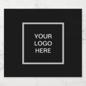 Logo Zakelijk Zwart Minimalistisch Bedrijf Sparkling Wijnetiket (Enkel label)