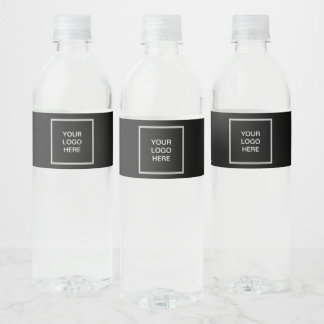 Logo Zakelijk Zwart Minimalistisch Bedrijf Waterfles Etiket