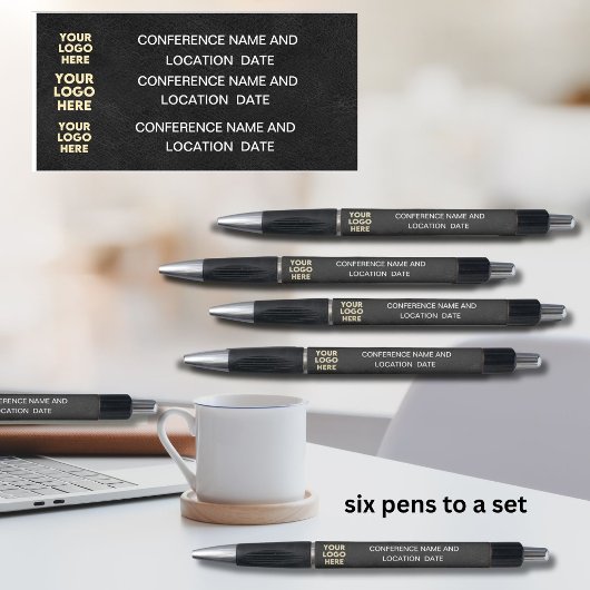 Logo Zakelijke Conferentie Nep Leer Textuur Pen