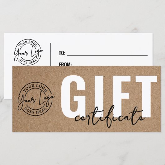 Logo Zakelijke Giftcertificaat (Voorkant / Achterkant)