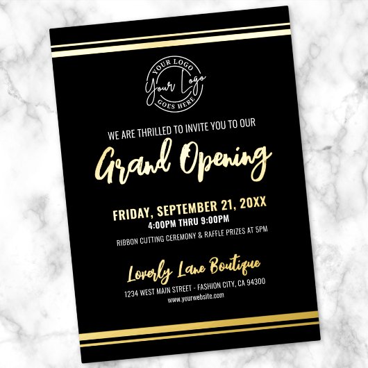 Logo Zakelijke Grand Opening Folie Uitnodiging