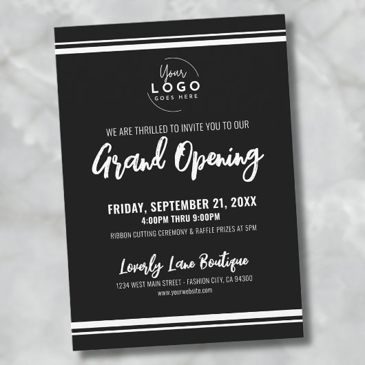 Logo Zakelijke Grand Opening Kaart