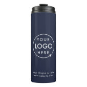 Logo | Zakelijke onderneming Navy Blue Thermosbeker (Voorkant)