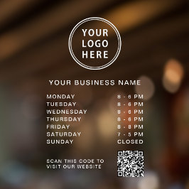 Logo Zakelijke Openingstijden QR Code Raamsticker