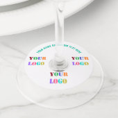 Logo Zakelijke tekst wijn glas labels voorbeeld (Dichtbij)