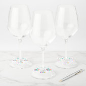 Logo Zakelijke tekst wijn glas labels voorbeeld (Set)