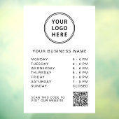 Logo Zakelijke uren QR-code Wit Raamsticker (Vel 3)