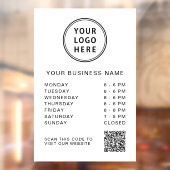 Logo Zakelijke uren QR-code Wit Raamsticker (Vel 2)