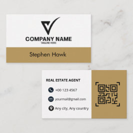 Logo Zakelijke Visitekaartkaart Luxe Makelaar Visitekaartje
