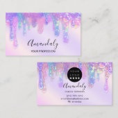 Logo Zeap Holograaf Drip Cosmetics Nails Paars Visitekaartje (Voorkant / Achterkant)