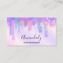 Logo Zeap Holograaf Drip Cosmetics Nails Paars Visitekaartje