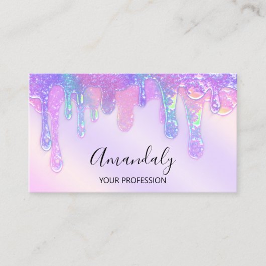 Logo Zeap Holograaf Drip Cosmetics Nails Paars Visitekaartje (Voorkant)