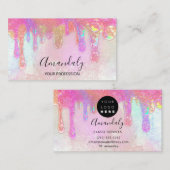 Logo Zeap Holograaf Drip Cosmetics Roos Visitekaartje (Voorkant / Achterkant)