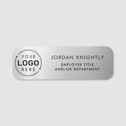 Logo Zilver Nep Metalen Plastic Naamplaatje (Voorkant)