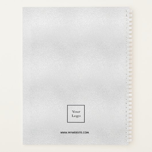 Logo zilveren monogram initialen 2022 planner (Achterkant)