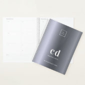Logo zilveren monogram initialen bedrijf 2027 planner (Display)