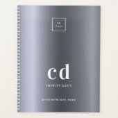Logo zilveren monogram initialen bedrijf 2027 planner (Voorkant)