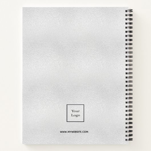 Logo zilveren monogram initialen notitieboek (Achterkant)