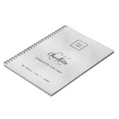 Logo zilveren monogram moderne bedrijf notitieboek (Linkerzijde)
