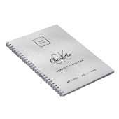 Logo zilveren monogram moderne zakelijke notitieboek (Rechterzijde)