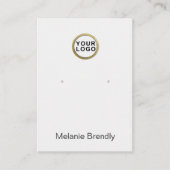 Logo Zilveren Zwarte Sieraden Oorbel Display Visitekaartje (Voorkant)