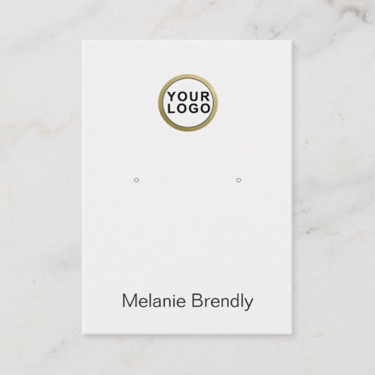 Logo Zilveren Zwarte Sieraden Oorbel Display Visitekaartje (Voorkant)