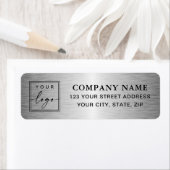 Logo zilverkleurige zakelijke retouradres etiket (Insitu)