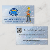Logo zonnepaneel | Technici | Energie Visitekaartje (Voorkant / Achterkant)