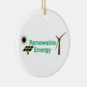 Logo Zonnepanelen voor hernieuwbare energie Windtu Keramisch Ornament (Rechts)