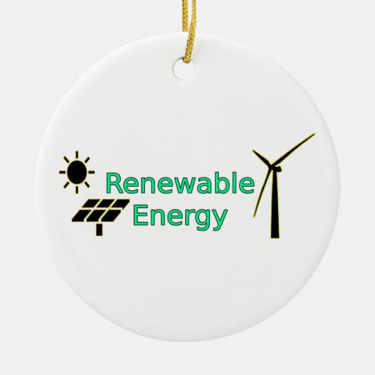 Logo Zonnepanelen voor hernieuwbare energie Windtu Keramisch Ornament (Voorkant)