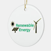 Logo Zonnepanelen voor hernieuwbare energie Windtu Keramisch Ornament (Links)